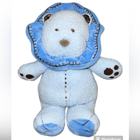 Very Rare Carters Blue Brown Sherpa Lion/ Bear Pull Down...